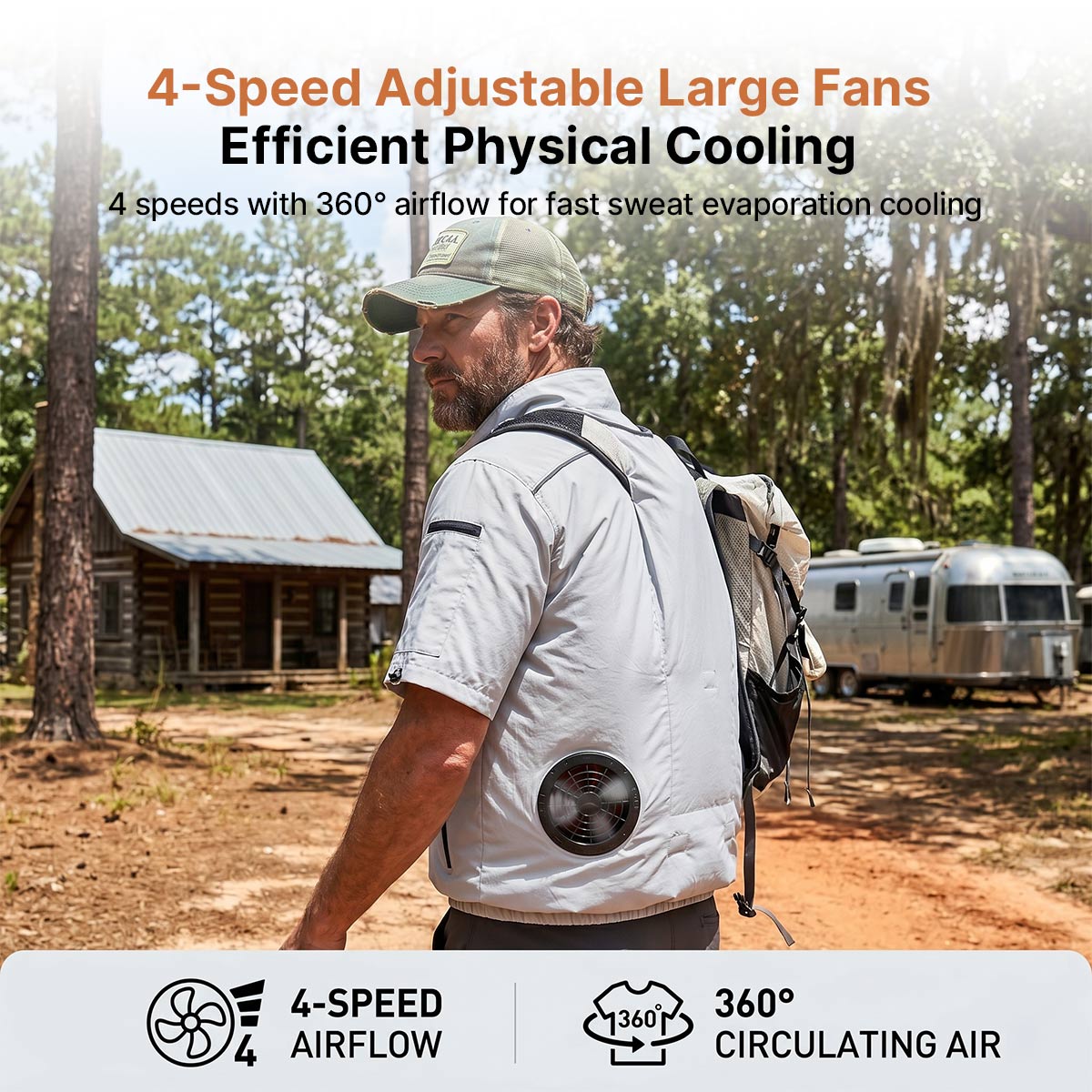 Cooling Workwear Fan Jacket – 5V/12V Outdoor Cooling Vest | Traverseon