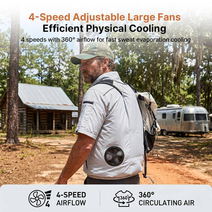 Cooling Workwear Fan Jacket – 5V/12V Outdoor Cooling Vest | Traverseon