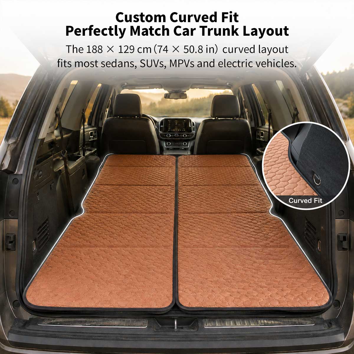 SUV Camping Mattress 74 × 50.8 in – Foldable Non-Inflatable Car Bed | Traverseon
