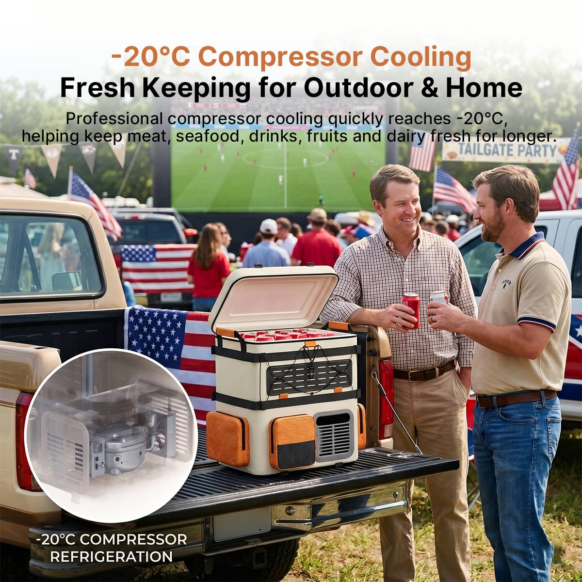 19QT Portable Fridge Freezer – Backpack 12V Compressor Cooler