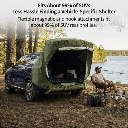 Car Camping Tent-2-3 Person Leak-Resistant SUV Tailgate Tent with Rear Awning | Traverseon