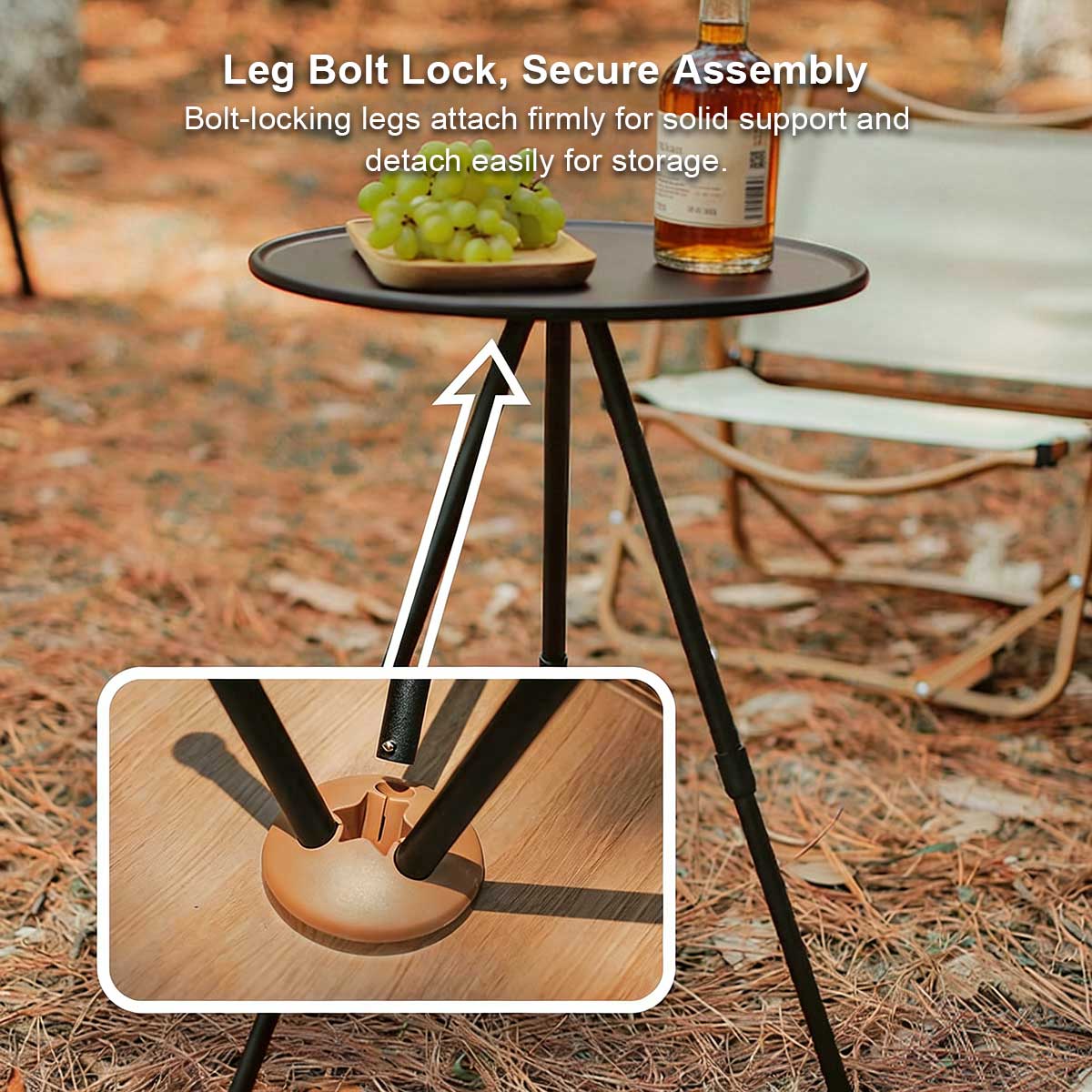 Aluminum Alloy Table – Small Round Portable Detachable Camping Outdoor | Traverseon