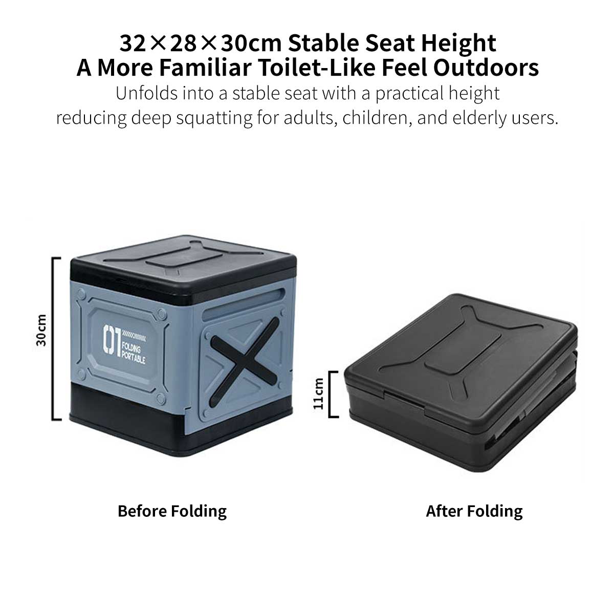Portable Camping Toilet – Foldable Emergency Toilet with Gel Bags | Traverseon