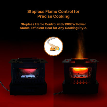 1900W Retro Gas Stove – Portable Cooking & Flame Viewing | Traverseon