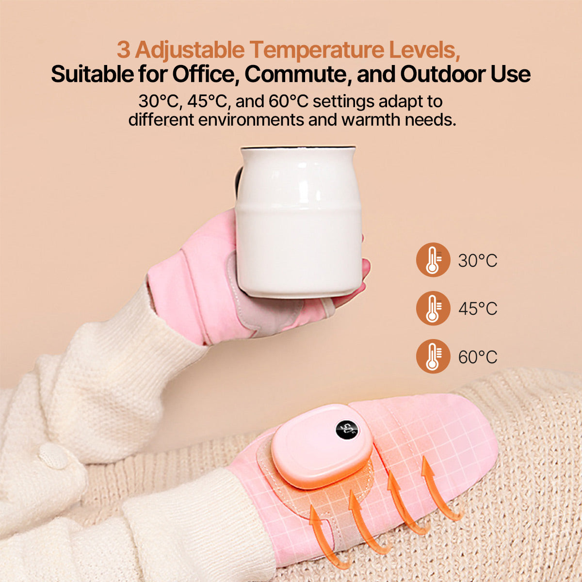 Heated Gloves – 5s Quick Heat 135g Warm Winter Gloves for Cycling Office Driving Home | Traverseon