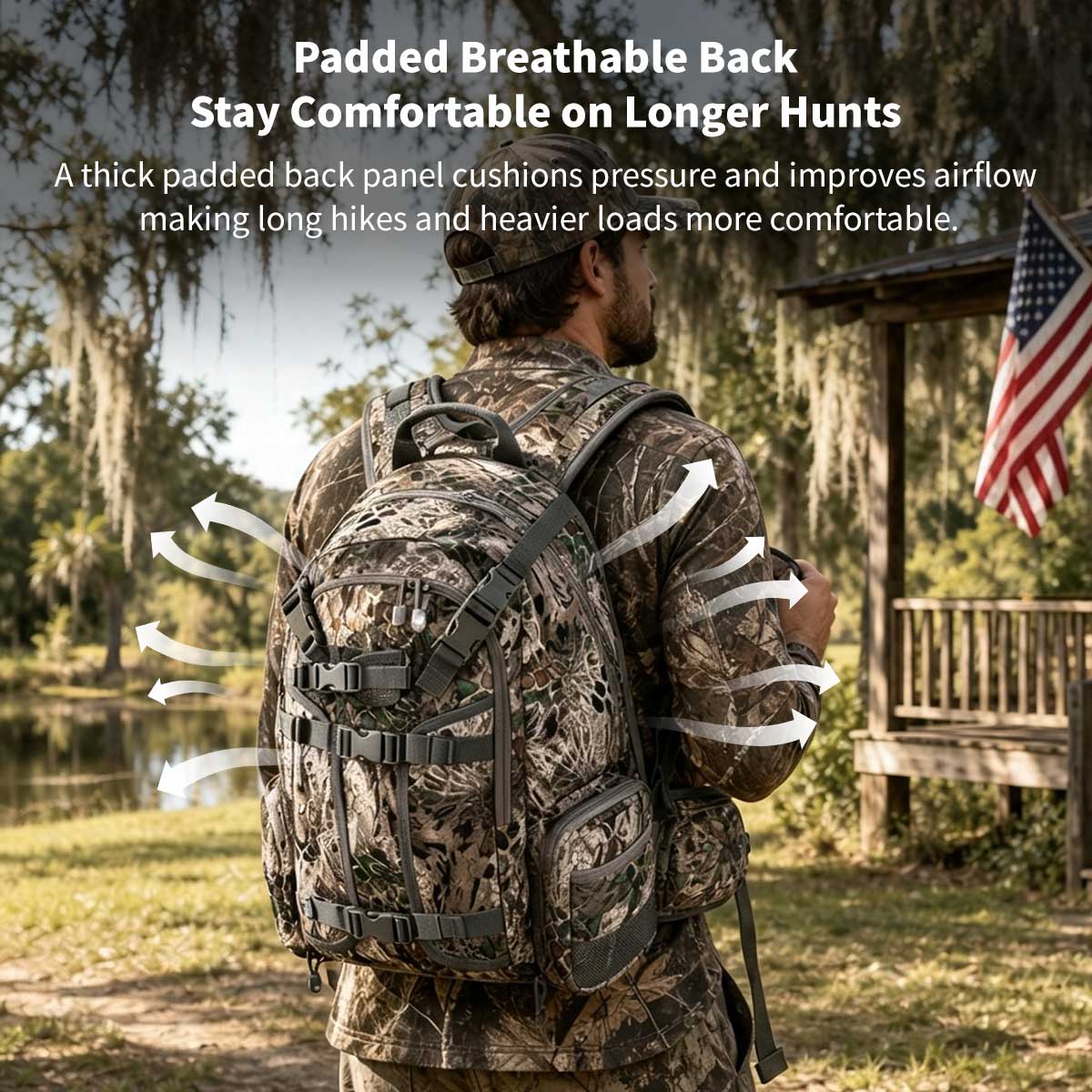 Waterproof Camo Hunting Backpack – Rifle & Bow Holder, 1.40 kg(3.08 lb) | Traverseon