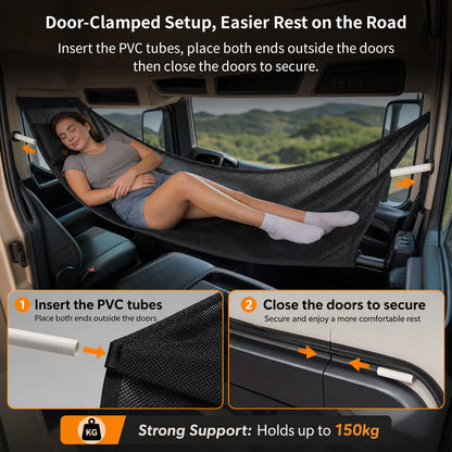 Truck Cab Hammock – 330 lb Adjustable Semi Truck Rest Bed | Traverseon
