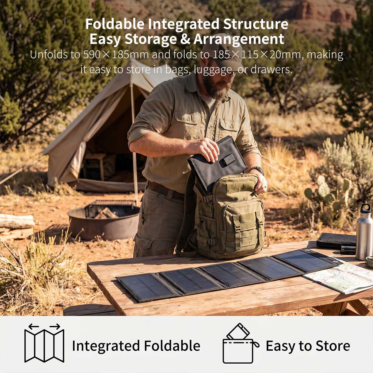 20W Foldable Solar Panel – Portable USB Charger for Camping | Traverseon