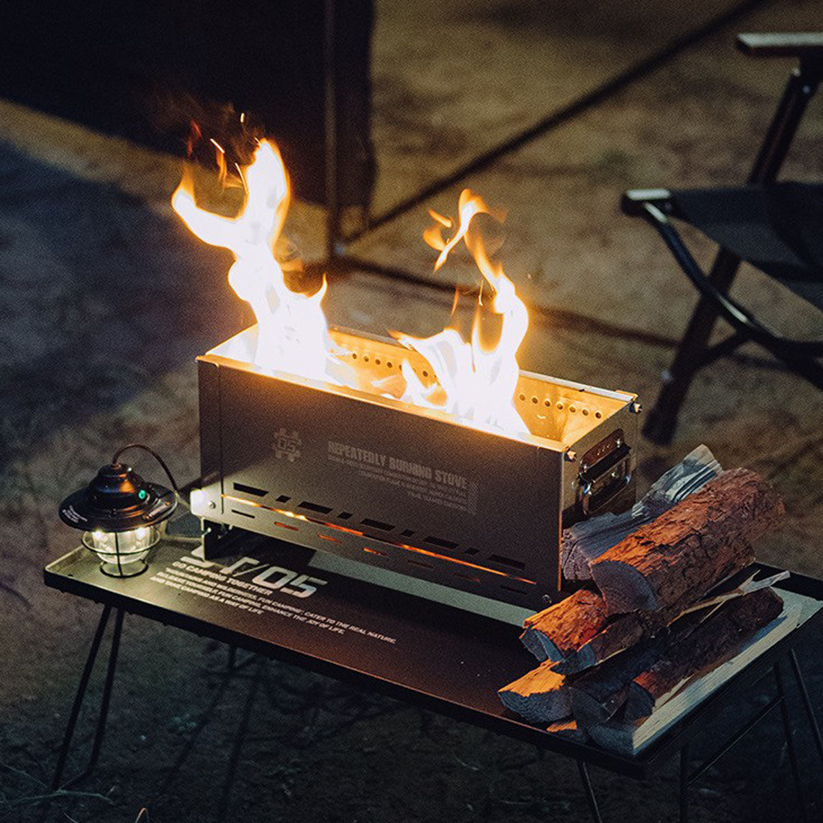 Wood Burning Camp Fire Pit – Secondary Combustion, Lightweight and
