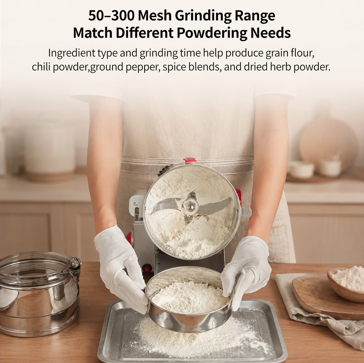 Electric Grain Grinder – 800g–2000g Swing-Type Spice & Herb Mill | Traverseon