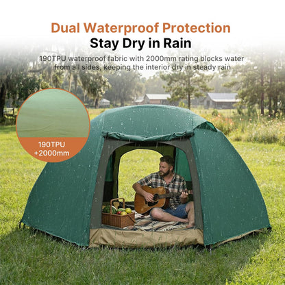 4-Person Camping Tent – 4-Season, 2000mm Waterproof Double Layer | Traverseon