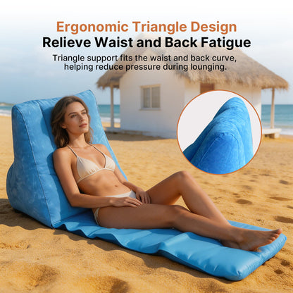 Flocked Inflatable Triangle Lounger – Portable Camping Backrest | Traverseon