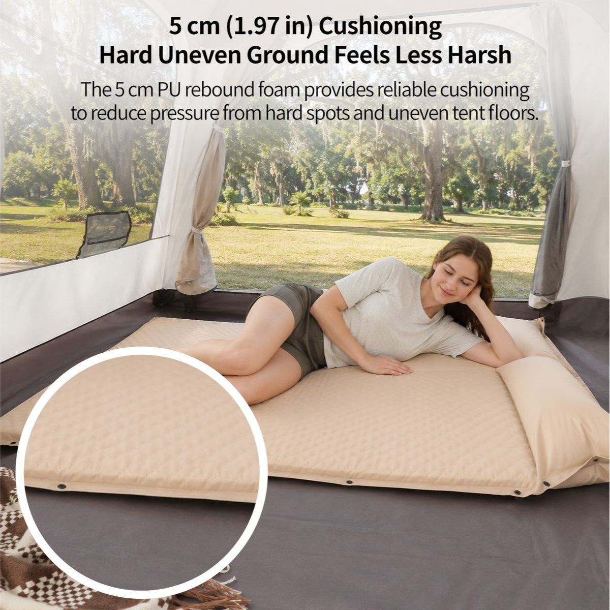 Automatic Inflatable Camping Mattress – Moisture-Proof,Back-Support,Portable|Traverseon