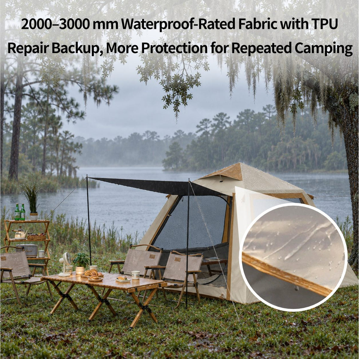 Traverseon Pole-Free Air Tent – 4–8 Person Inflatable Pop-Up Tent with Canopy