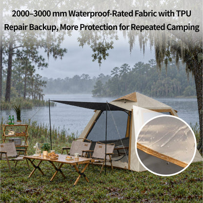 Traverseon Pole-Free Air Tent – 4–8 Person Inflatable Pop-Up Tent with Canopy