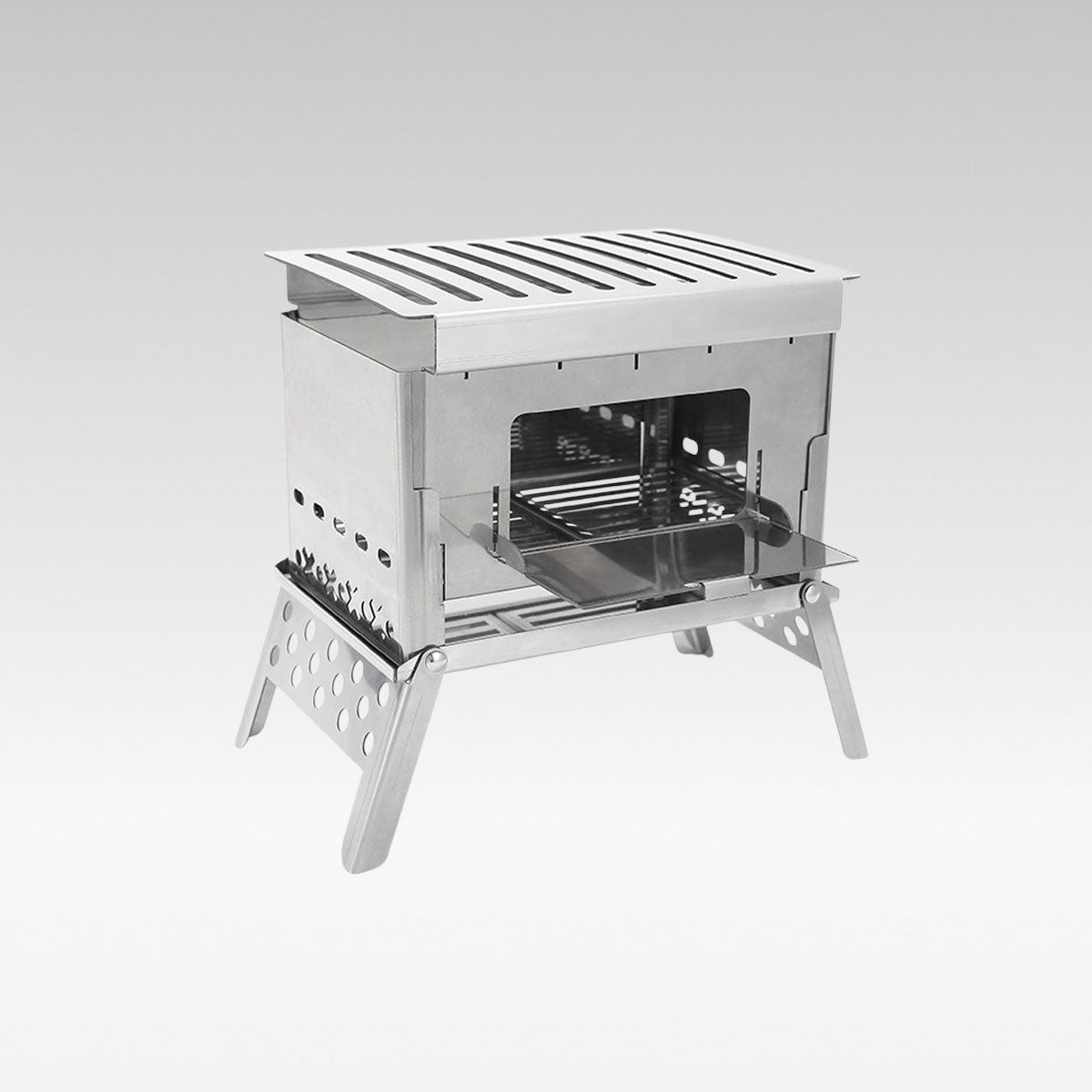 Portable Wood-Burning Stove – 930g Ultra-Light Card-Style  Foldable BBQ for Camping | Traverseon