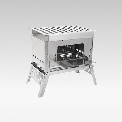 Portable Wood-Burning Stove – 930g Ultra-Light Card-Style  Foldable BBQ for Camping | Traverseon