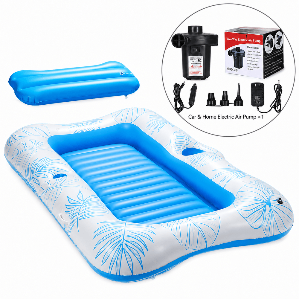 82.7" Inflatable Pool Float with Built-In Cooler – Water Lounger | Traverseon