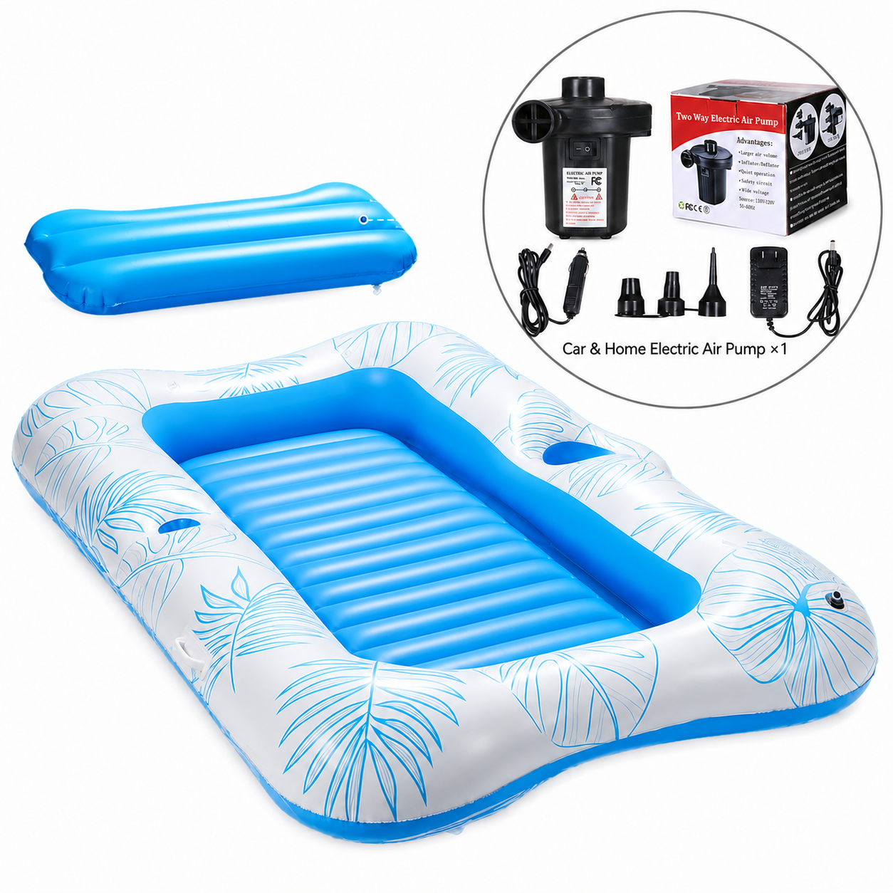 82.7" Inflatable Pool Float with Built-In Cooler – Water Lounger | Traverseon