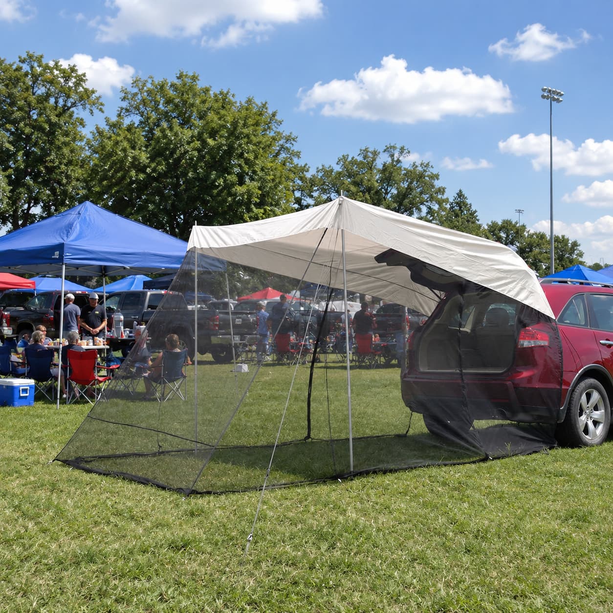 SUV Tailgate Screen Canopy – 10 x 6.5 ft Mosquito Net Sun Shade | Traverseon