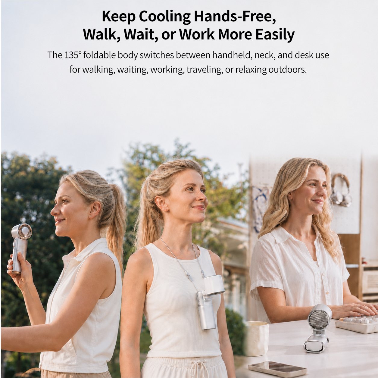 TEC Cooling Handheld Fan – Low-Noise 9000mAh Fan with Power Bank | Traverseon