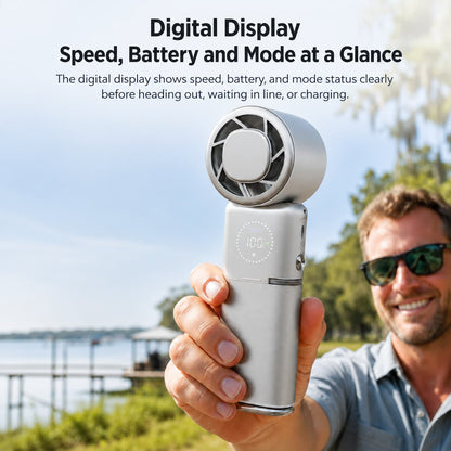TEC Cooling Handheld Fan – 9000mAh Rechargeable Fan with Power Bank | Traverseon