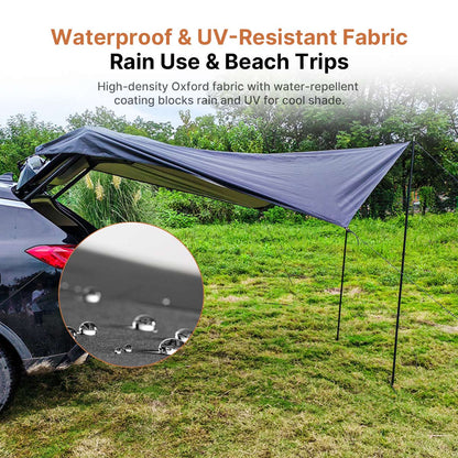 SideMount Dual-Use Car Awning — 2-in-1 Rear & Side Setup, Windproof Stable, All-Weather Portable | Traverseon