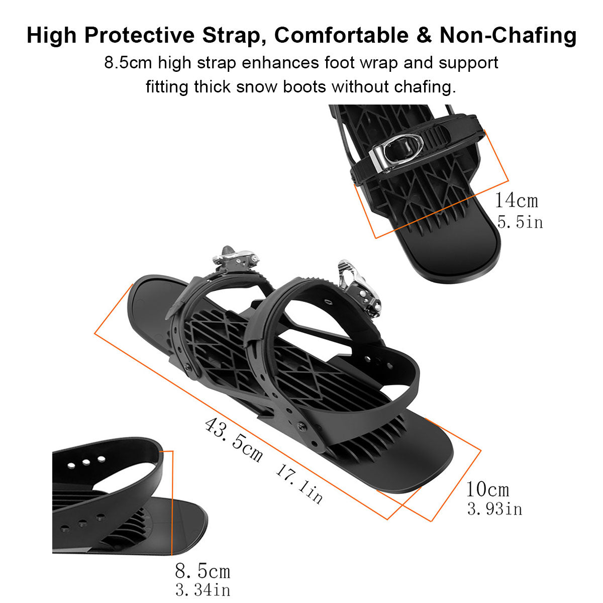 Ski Snow Skates – Mini Short Adjustable Bindings Adult Kids Portable Snow Skiing | Traverseon
