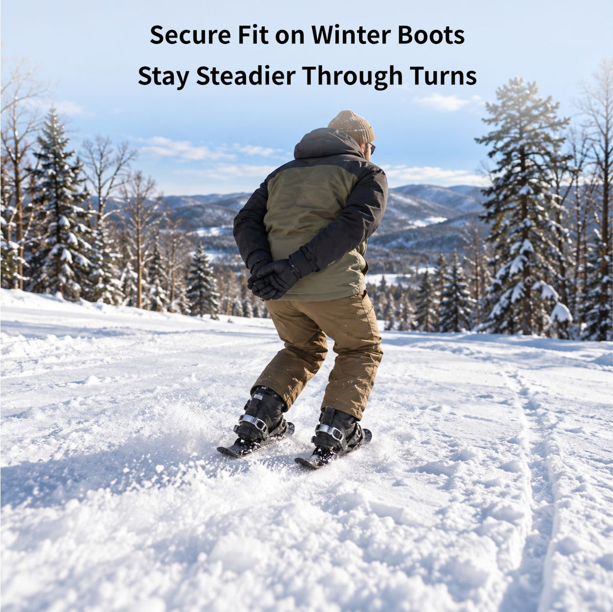 Ski Snow Skates – Mini Short Adjustable Bindings Adult Kids Portable Snow Skiing | Traverseon