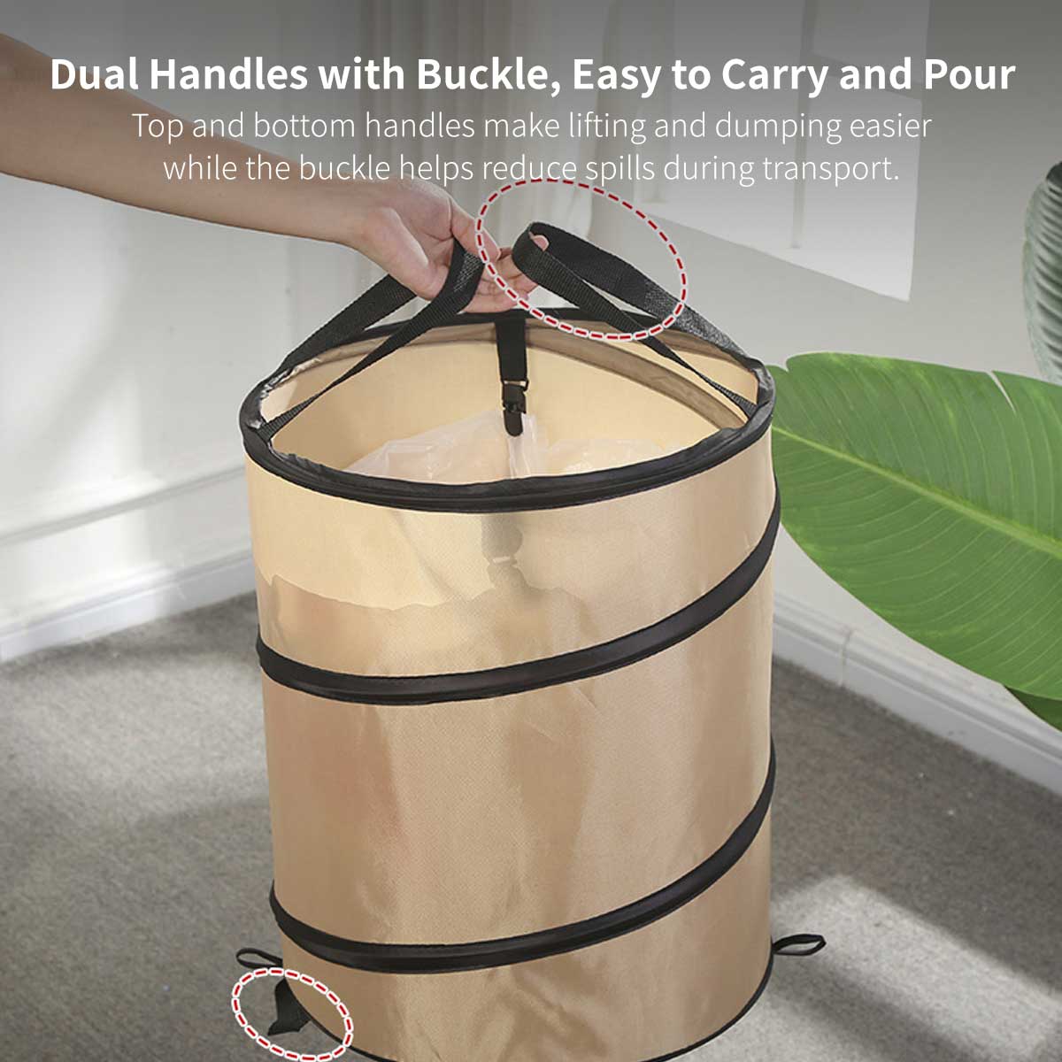 Collapsible Garden Waste Bag – Reusable Yard Leaf Cleanup Bin | Traverseon