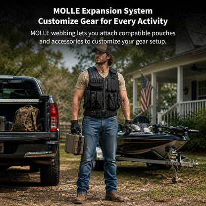 600D Tactical MOLLE Vest – Adjustable 3.09 lb Mesh Loadout | Traverseon