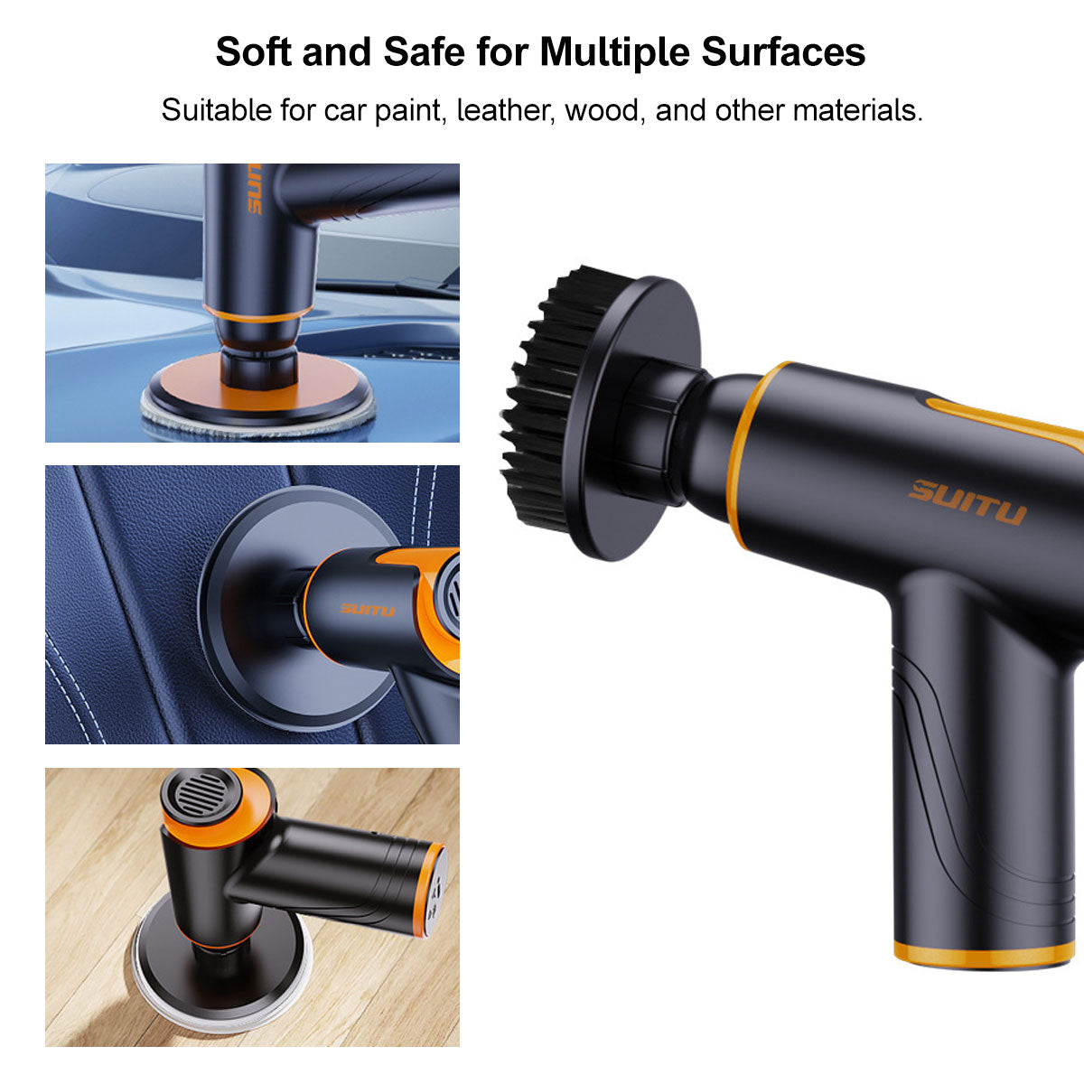 Car Polisher Cordless – 1800RPM, 45Min Runtime Dual-Use for Car & Home | Traverseon