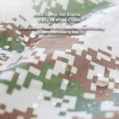 Camouflage Envelope-Style Single Sleeping Bag – Suitable for Temperatures Above -5°C
