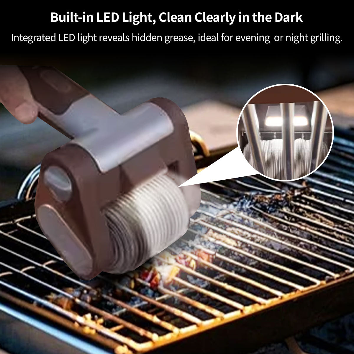350 RPM Giddy Up Electric Grill Cleaner – Fast Cleaning for Outdoor BBQ, Long Battery Life, LED Light | Traverseon