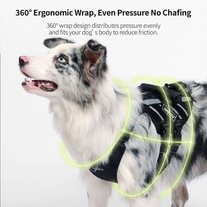Outdoor Dog Harness – 900D Nylon Detachable Elastic Leash Reflective Dual Handles M/L/XL Hiking Walking | Traverseon