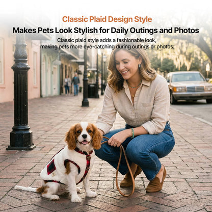 Plaid Coral Fleece Dog Vest – Warm Soft Two-Leg Pet Jacket XS–6XL | Traverseon