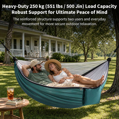Double Camping Hammock with Mosquito Net – 270×140 cm, 250 kg Capacity | Traverseon