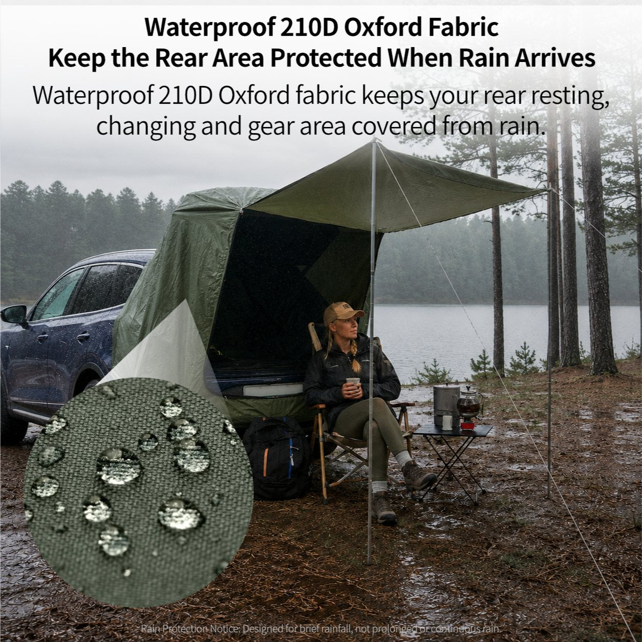 Car Camping Tent-2-3 Person Leak-Resistant SUV Tailgate Tent with Rear Awning | Traverseon