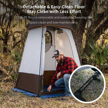 Outdoor Privacy Shower Tent – Waterproof UV-Resistant Changing Shelter with Floor & Hook | Traverseon