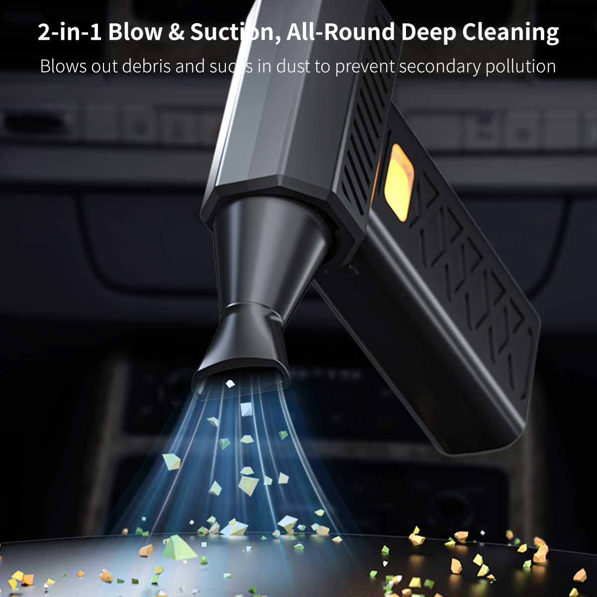 6-Speed Turbo Violence Fan, 2-in-1 Blow & Suction, 6000mAh Portable Blower with Emergency Tools|Traverseon