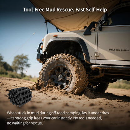 Car Traction Mat – 10-Ton Load, Tool-Free Recovery , Multi-Size for Car/Truck/SUV/RV Camping | Traverseon
