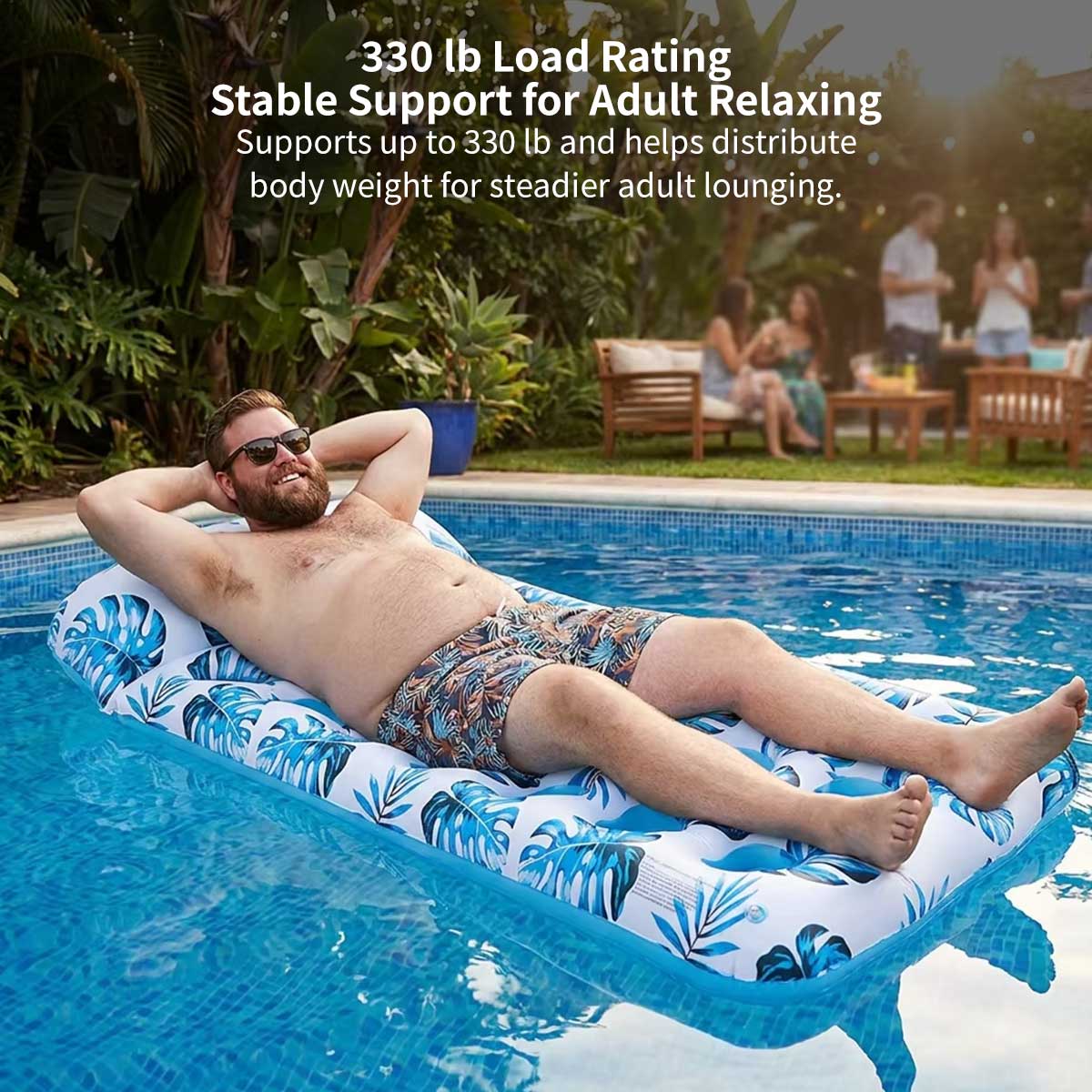 Inflatable Pool Lounger – 330 lb Adult Pool Float, 4 Styles | Traverseon
