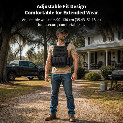Tactical Vest MOLLE Carrier – 1000D Nylon Adjustable Military Gear Vest 38×31cm | Traverseon