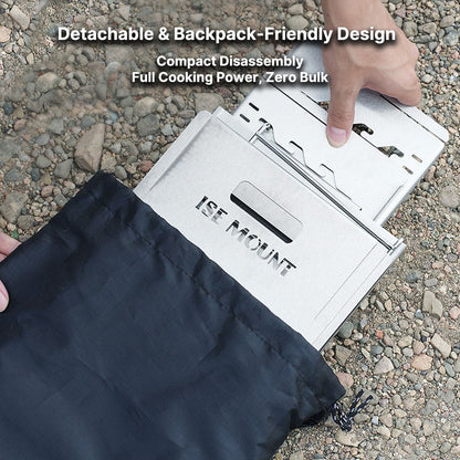 Multi-Function Charcoal Camp Stove – Dual-Zone Cooking, 3-Level Heat | Traverseon