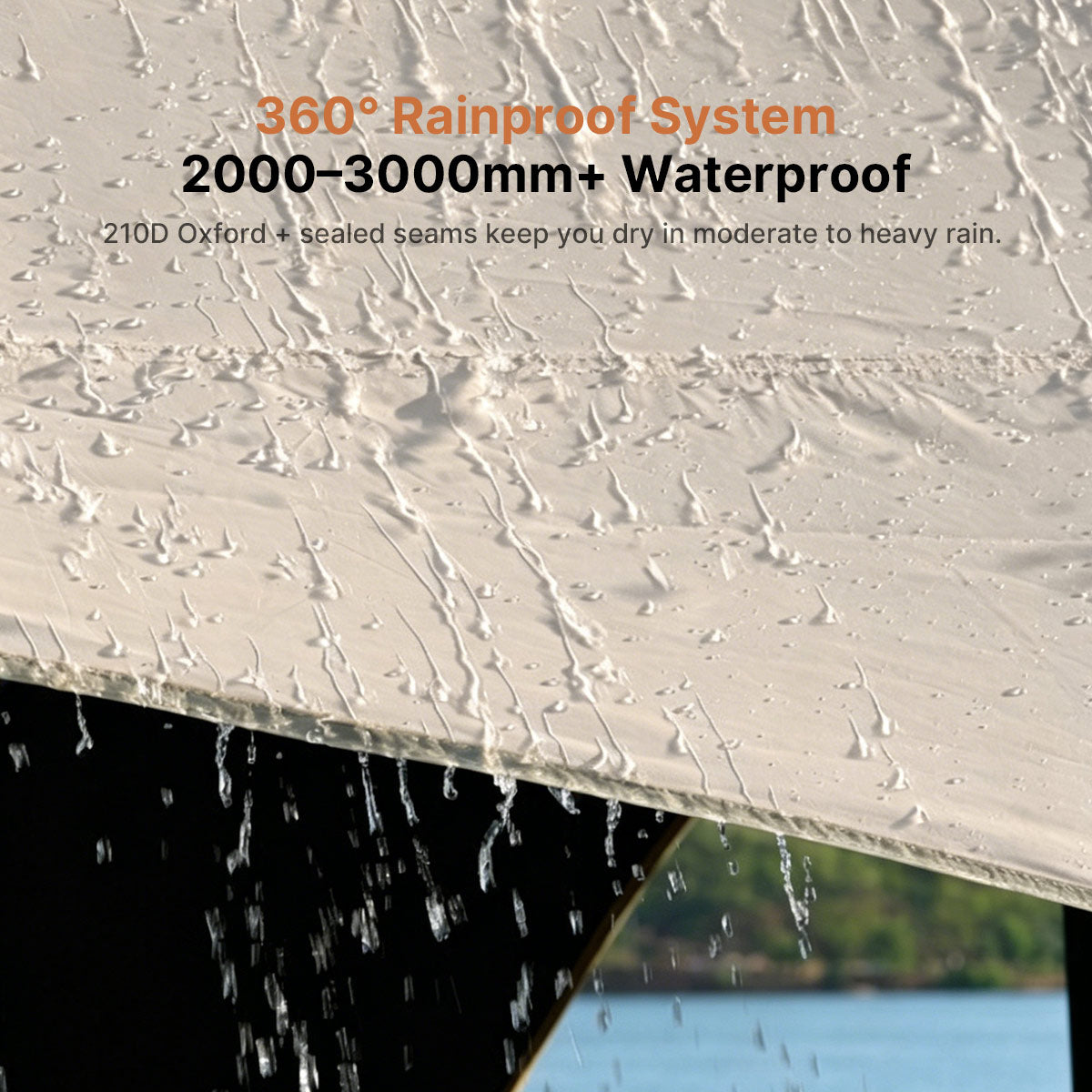 StormLock™ Hex Shelter — 360° Rainproof, 6-Point Stable, 2.6m Tall Entry, All-Terrain Portable | Traverseon