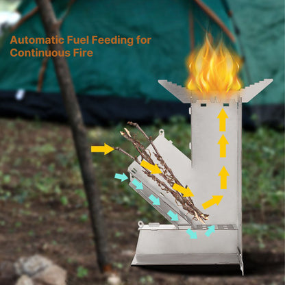Portable Rocket Stove – Detachable Wood-Burning for Camping | Traverseon