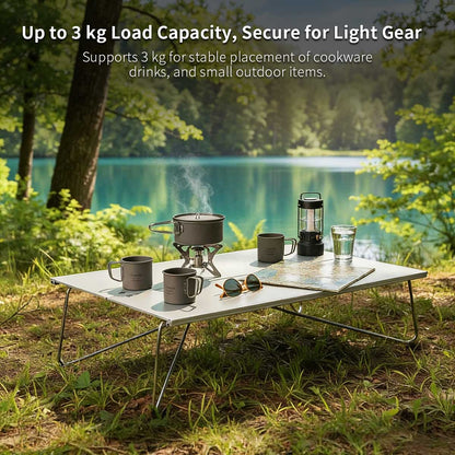 A4-Size Ultra-Light Foldable Aluminum Outdoor Table – Compact Camp Side Table | Traverseon