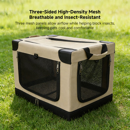 Foldable Soft Dog Crate – Portable Travel Pet Carrier with Mesh Ventilation & Waterproof Oxford Fabric | Traverseon