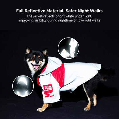 Reflective Waterproof Dog Jacket – Reversible Raincoat, Adjustable Fit S–5XL | Traverseon