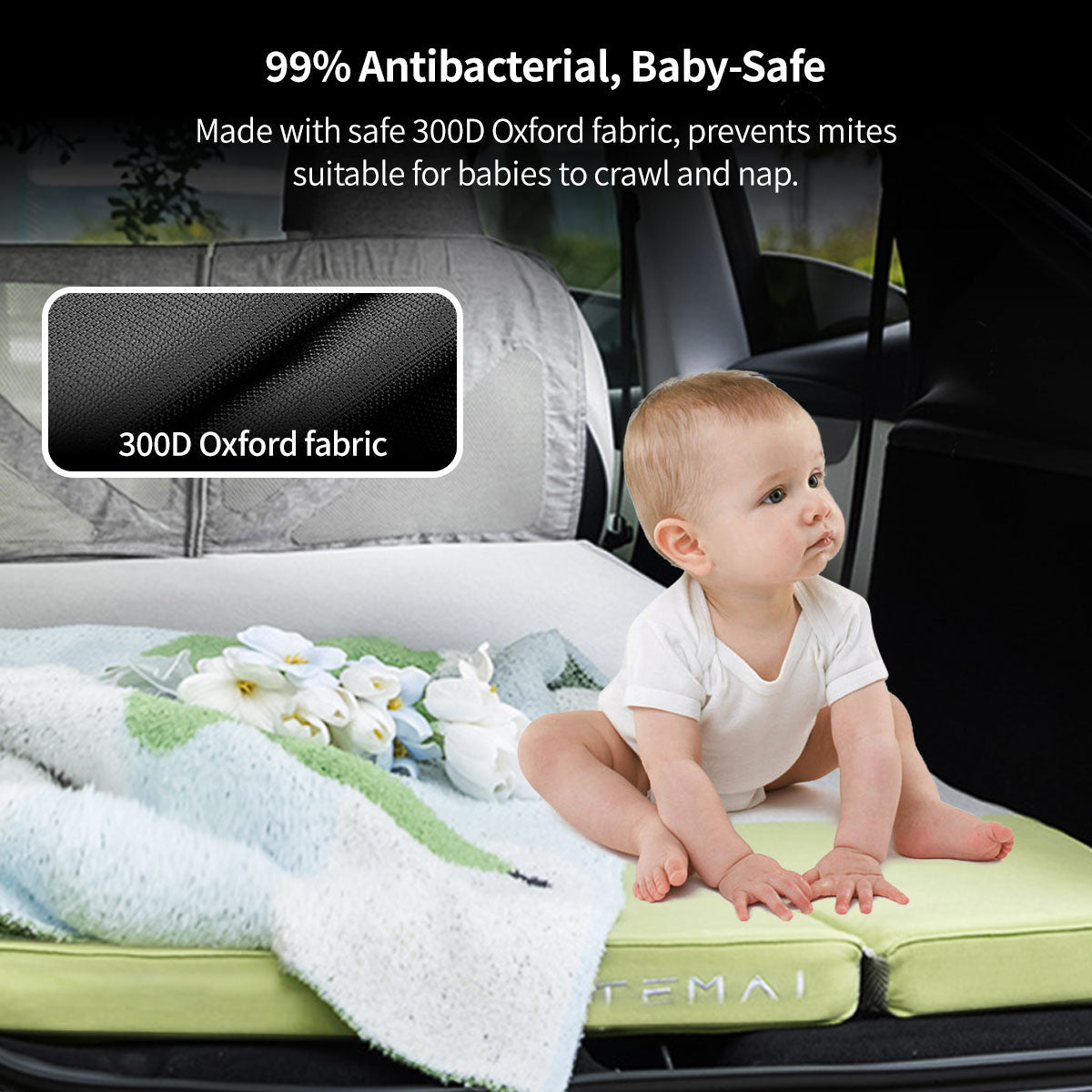 Mattress for Tesla Model Y – Car Rest & Camping, 99% Antibacterial, Universal All-Season| Traverseon